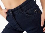Lacivert - Straightfit Yüksek Bel Kadın Jean - Görsel 3
